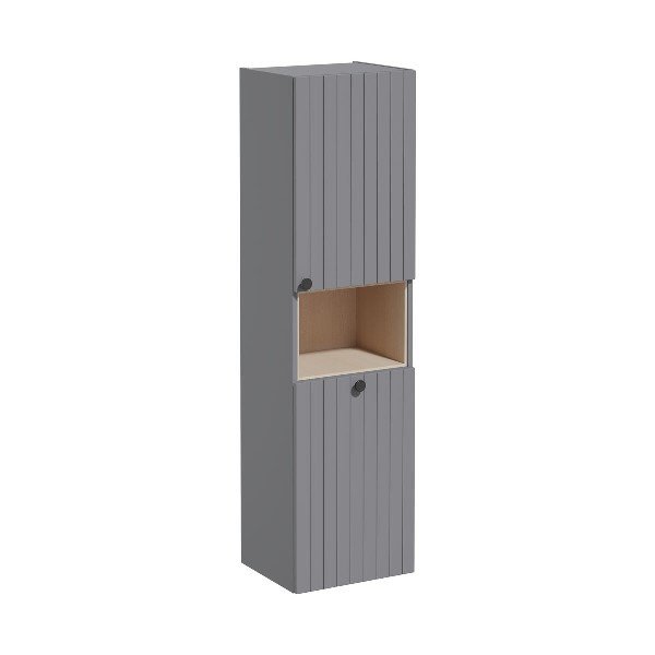 Vitra Root Groove 69102 Boy Dolabı, 40 Cm, Kısa, Çamaşır Sepetli, Mat Gri, Sağ
