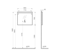 Vitra 61316 Elite Ayna Düz Ayna 80 Cm Aydınlatmalı