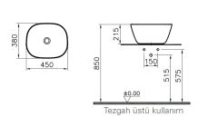 Vitra 7811B422-0016 Plural Çanak Lavabo Mat Kum Bej