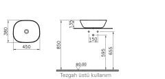 Vitra 7810B422-0016 Plural Çanak Lavabo Mat Kum Bej