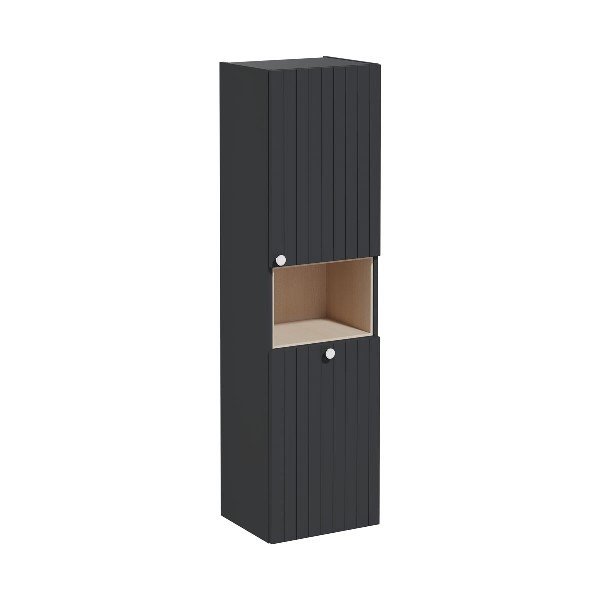 Vitra Root Groove 69104 Boy Dolabı, 40 Cm, Kısa, Çamaşır Sepetli, Mat Grafit, Sağ