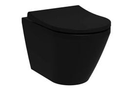 VitrA İntegra Rim-ex Asma Klozet Mat Siyah 7041B083-0075(Taharet Borusuz)