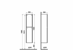 Vitra 54906 Boy Dolabı S50+ (Kapaklı) Sağ Altın Kiraz