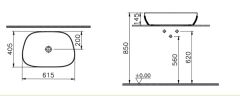 Vitra 5993B422-0016 Outline Çanak Lavabo Mat Kum Bej
