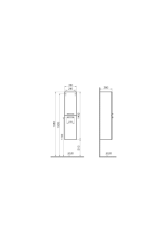 Vitra 56078 Boy Dolabı S50 (Kapaklı) Sol Parlak Beyaz