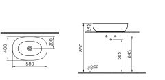 Vitra 5995B422-0016 Outline Çanak Lavabo Mat Kum Bej