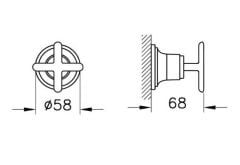 Vitra A4290229 Origin Classic Ankastre Stop Valf Sıva Üstü Bakır