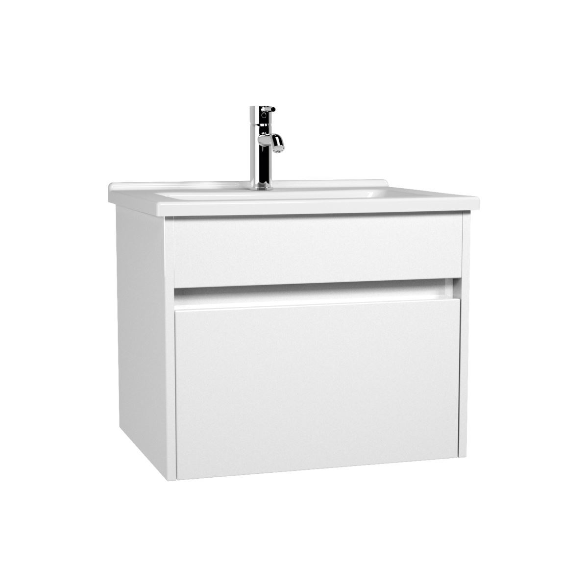 Vitra 54734 S50+Lavabo Dolabı 60 Cm, Parlak Beyaz