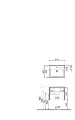 Vitra 54734 S50+Lavabo Dolabı 60 Cm, Parlak Beyaz