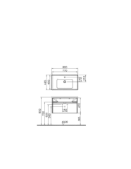 Vitra 54738 S50+Lavabo Dolabı 80 Cm, Parlak Beyaz