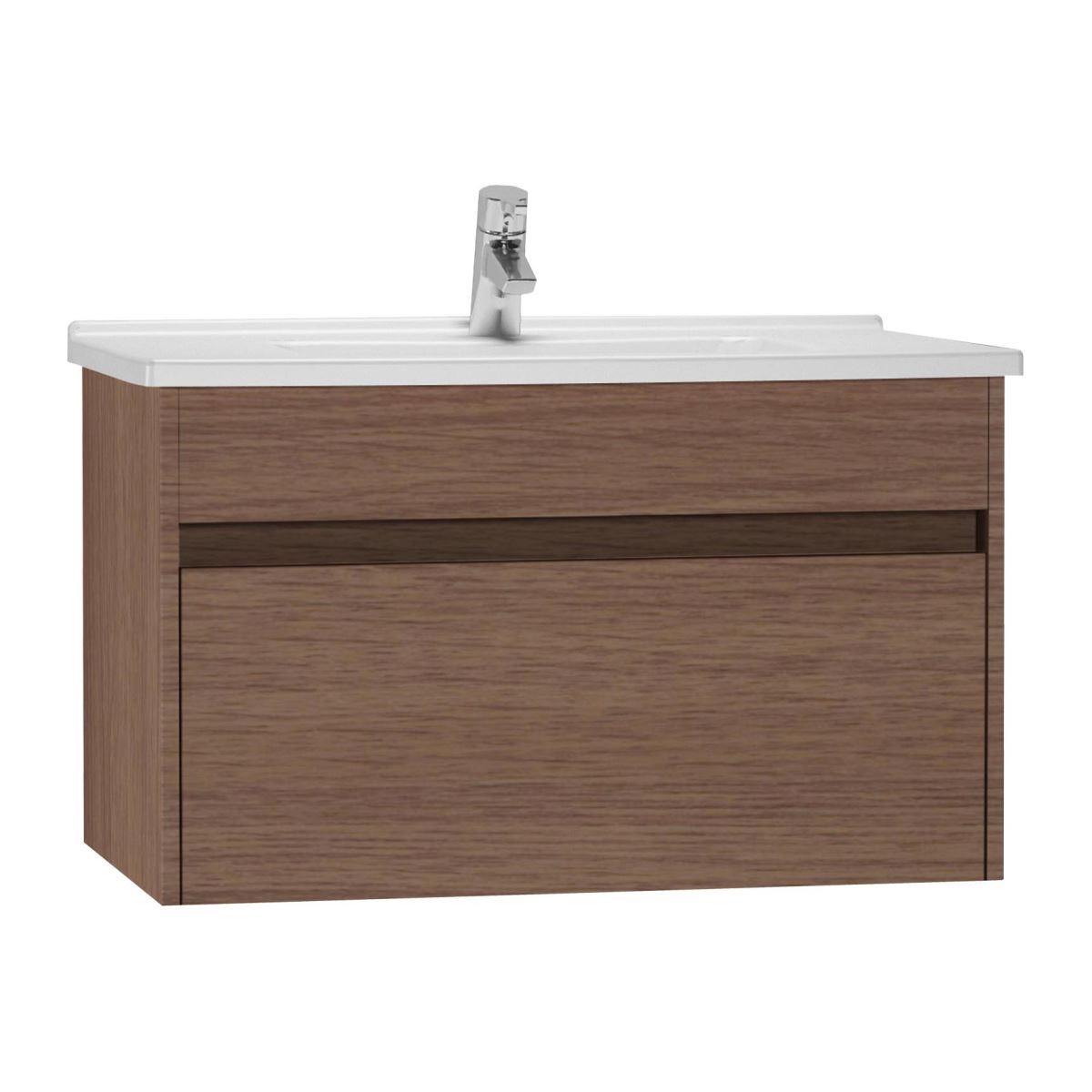 Vitra 54740 S50+Lavabo Dolabı 80 Cm, Koyu Meşe