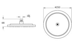 Vitra A4579425 Origin Classic Duş Başlığı Fırçalı Altın