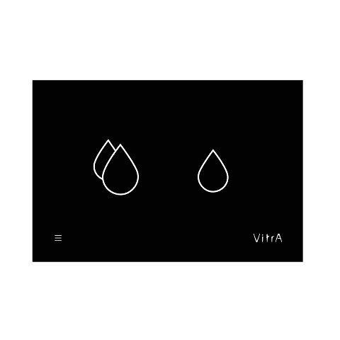 Vitra 762-1501 V-Care Akıllı Panel 12 Cm Siyah Cam