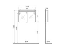 Vitra 56780 Elite Ayna Dolaplı Ayna 100 Cm Aydınlatmalı Parlak Beyaz