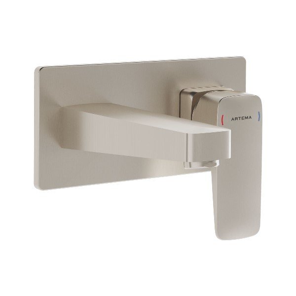 Artema Root Square A4273834 Ankastre Lavabo Bataryası, Fırçalı Nikel (Sıva Üstü Grubu)