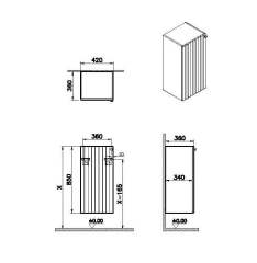 Vitra Root Groove 69122 Alt Ünite, 40 Cm, Mat Açık Gri, Sol