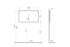 Vitra 61318 Elite Ayna Düz Ayna 120 Cm Aydınlatmalı