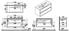 Vitra 67462 Metropole Edge 3 Armatür Delikli Etajerli Lavabolu 120 cm Ceviz