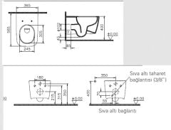 Vitra 7906B403-0090 Metropole Square Asma Klozet Beyaz