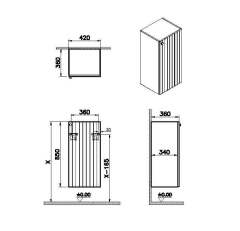 Vitra Root Groove 69130 Alt Ünite, 40 Cm, Mat Gri, Sağ