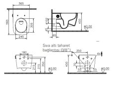 Vitra 7906B403-7211 Metropole Square Asma Klozet Ara Musluk