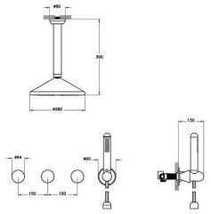 Vitra A4277739 Liquid Ankastre Duş Seti Parlak Siyah