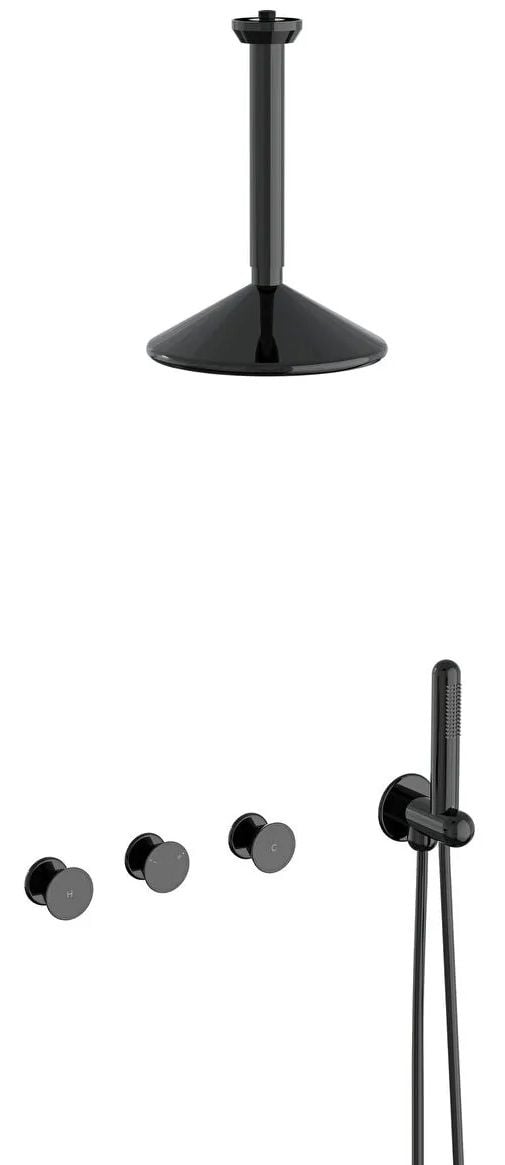 Vitra A4277739 Liquid Ankastre Duş Seti Parlak Siyah