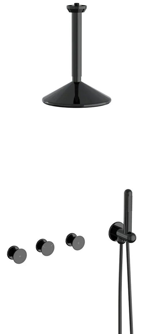 Vitra A4277739 Liquid Ankastre Duş Seti Parlak Siyah