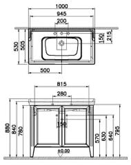 Vitra Valarte 62165 Lavabo Dolabı 100 Cm,Kapaklı, Etajerli Lavabolu,Mat Beyaz