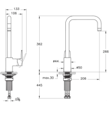 Artema A43426 Flow Soft Eviye Bataryası Krom