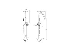 Vitra A4268136WTC Origin Küvet Bataryası Mat Siyah (Yerden - El Duşlu)