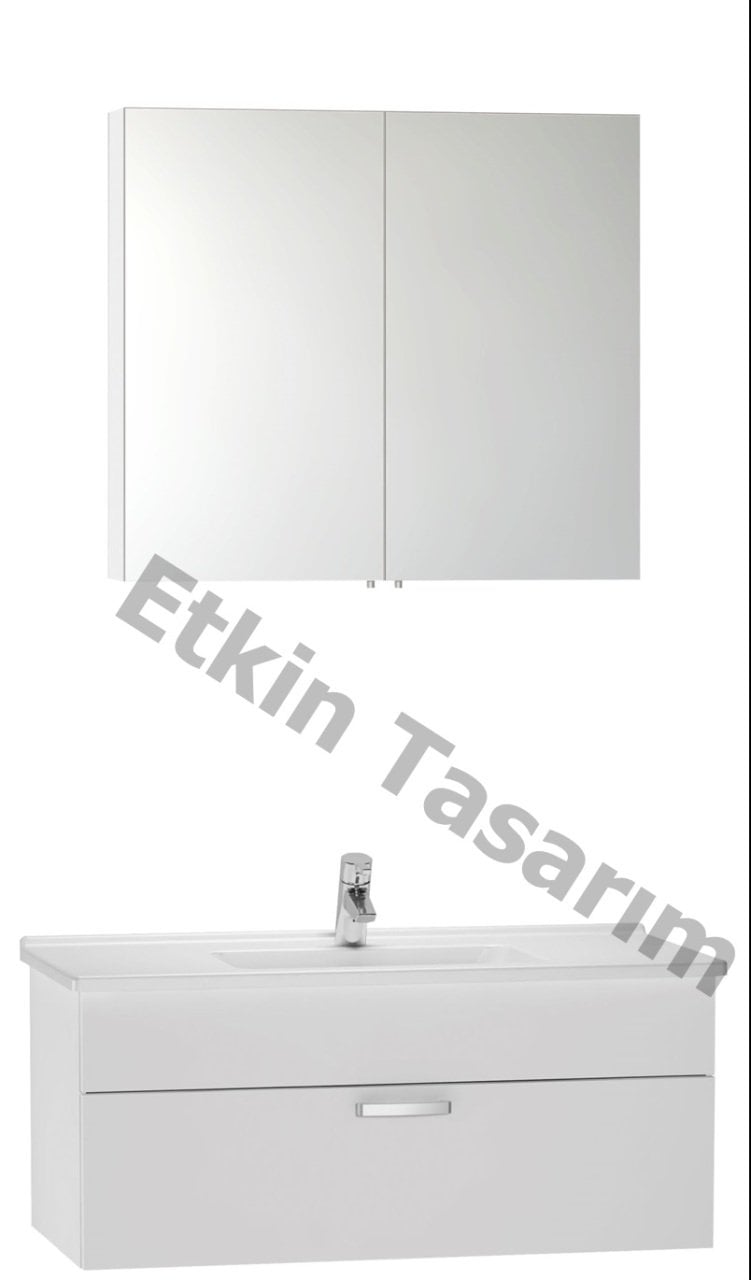 Vitra 56070+56751 S50 100 Cm Lav.Dolabı+Dolaplı Ayna Parlak Beyaz Set