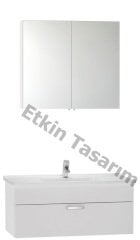 Vitra 56070+56751 S50 100 Cm Lav.Dolabı+Dolaplı Ayna Parlak Beyaz Set