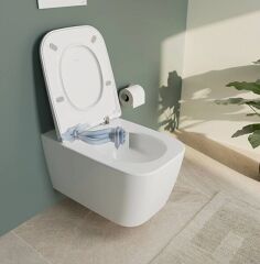 Vitra 7906B476-0090 Metropole Square Asma Klozet Taş Gri