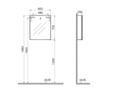 Vitra 56066+56741 S50 60 Cm Lav.Dolabı+Dolaplı Ayna Parlak Beyaz Set