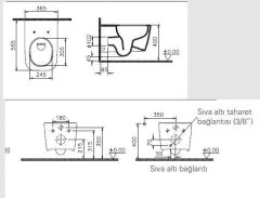 Vitra 7906B483-0090 Metropole Square Asma Klozet Siyah
