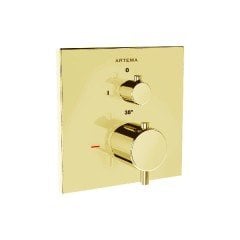 Artema Root Square A4326874 Ankastre Termostatik Banyo Bataryası (V-Box Sıva Üstü Grubu) Altın