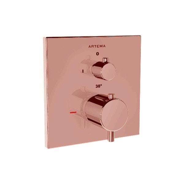Artema Root Square A4326829 Ankastre Termostatik Banyo Bataryası (V-Box Sıva Üstü Grubu) Bakır