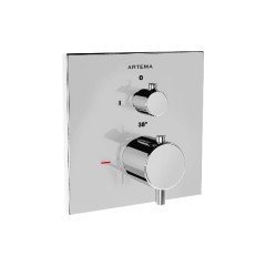 Artema Root Square A43358 Ankastre Termostatik Duş Bataryası (V-Box Sıva Üstü Grubu) Krom