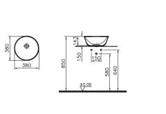 Vitra 7421B022-0016 Geo Çanak Lavabo Mat Kum Bej