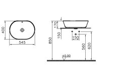 Vitra 7427B022-0016 Geo Çanak Lavabo Mat Kum Bej
