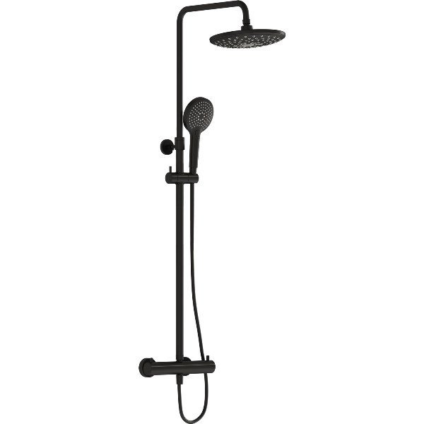 VitrA AquaHeat Bliss 240 A4720536 2F Termostatik Duş Sistemi, Mat Siyah