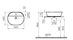Vitra 7428B022-0001 Geo Çanak Lavabo Mat Kum Bej