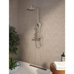 VitrA AquaHeat Bliss 240 A4720534 2F Termostatik Duş Sistemi, Fırçalı Nikel