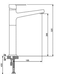 Newarc Domino 971001B Çanak Tipi Lavabo Bataryası, Siyah
