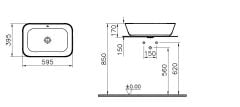 Vitra 7425B022-0016 Geo Çanak Lavabo Mat Kum Bej