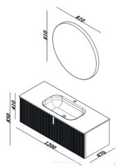 Lineart Vista 120 Banyo Dolabı + Ledli Ayna