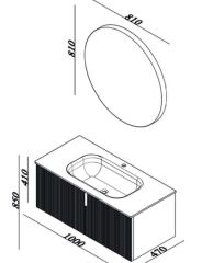 Lineart Vista 100 Banyo Dolabı + Ledli Ayna