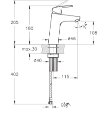 Artema A42925 Flow Round Lavabo Bataryası Yüksek,Krom