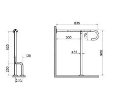 VitrA Bedensel Engelli 90° Tutunma Barı (Duvar-Zemin) A44469